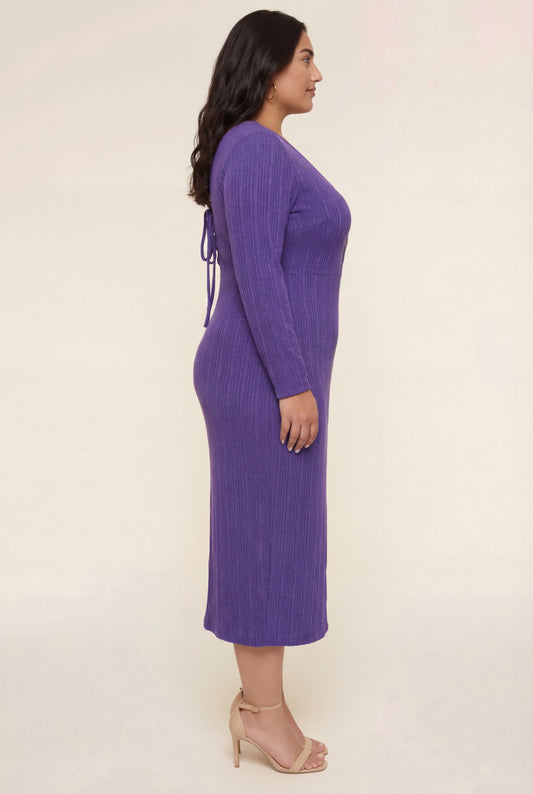 Alessia Buttoned V-Neck Maxi Dress