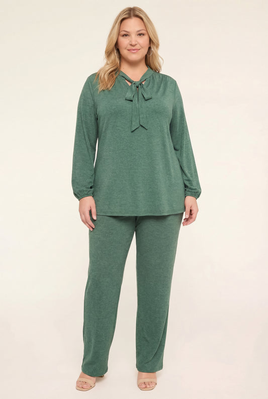 Capri Relaxed Two-Piece Set with Tie-Neck Top