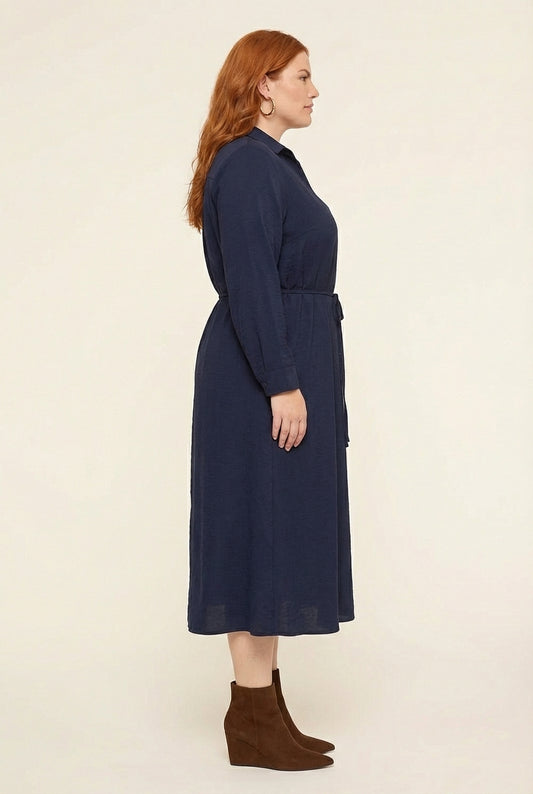 Valeria Wrap-Style Midi Dress with Tie Waist